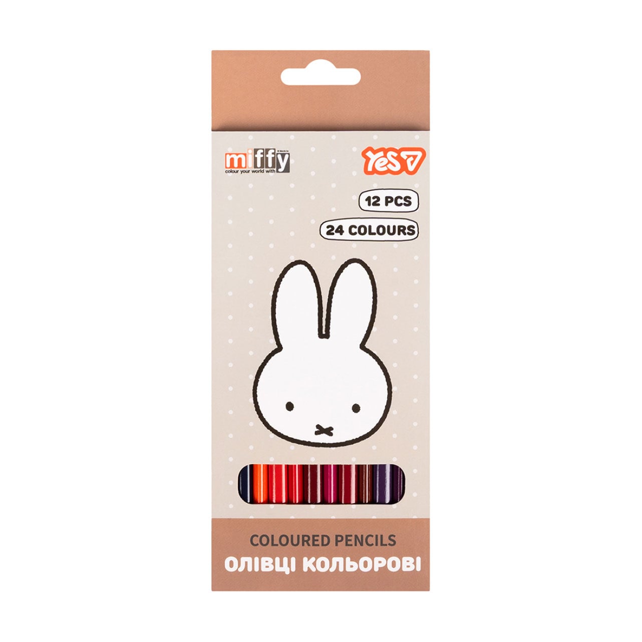 Набір двосторонніх кольорових олівців YES Miffy, 24 кольори, 12 шт (290790)